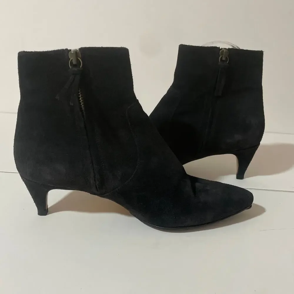 Isabel Marant Derst Black Suede Ankle Boots Booties Kitten Heel Leather sz 37 - Picture 5 of 15